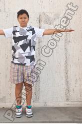 Whole Body Man T poses Asian Casual Average Street photo references
